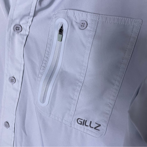 Gillz Short Sleeve Polo Button Up Fishing Shirt Mens Medium - Picture 2 of 6